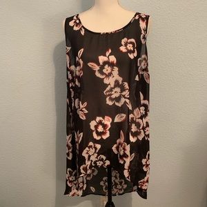 Torrid Floral Georgette High Low Tank Top